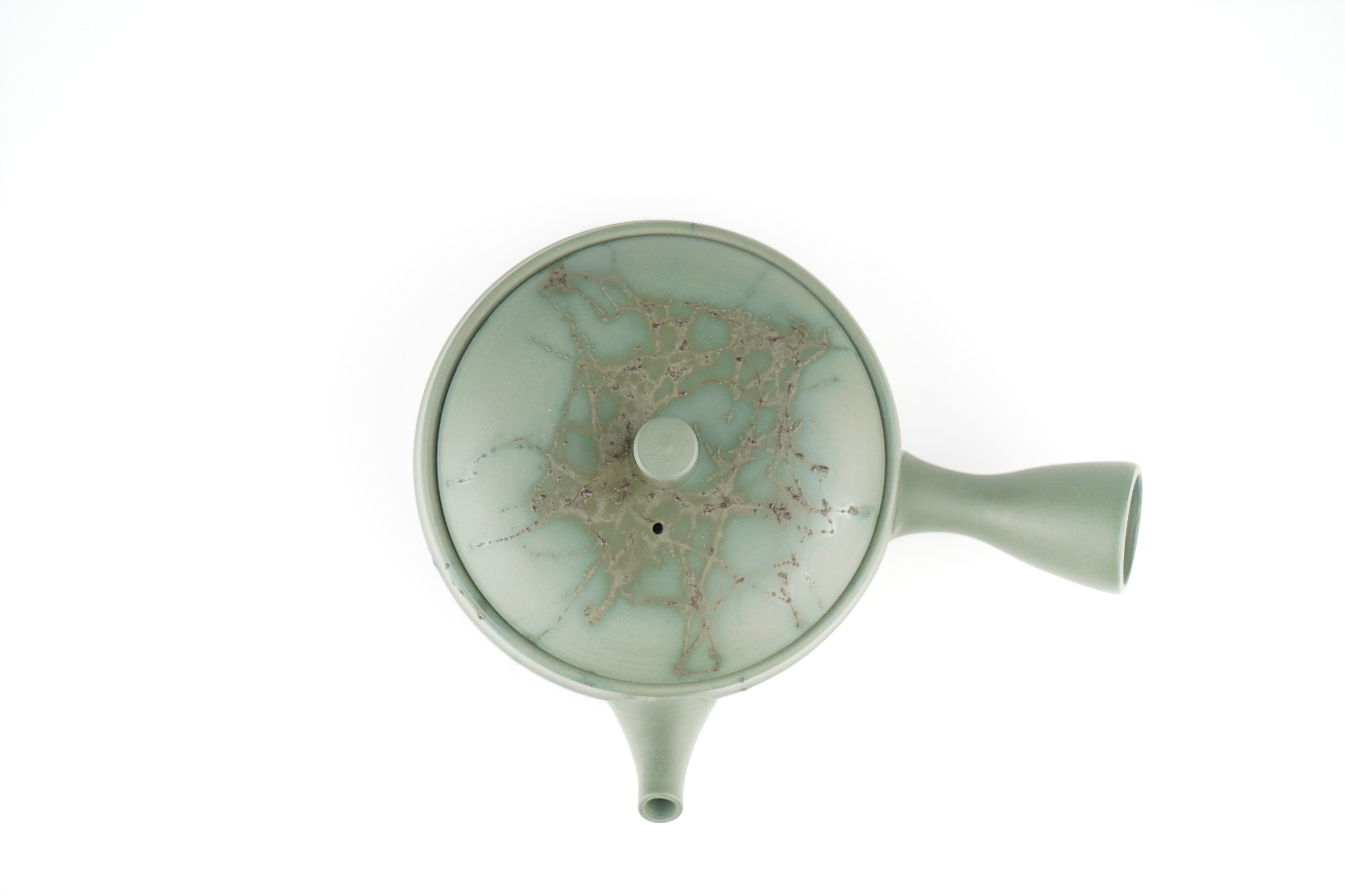 緑泥 切立藻掛け急須