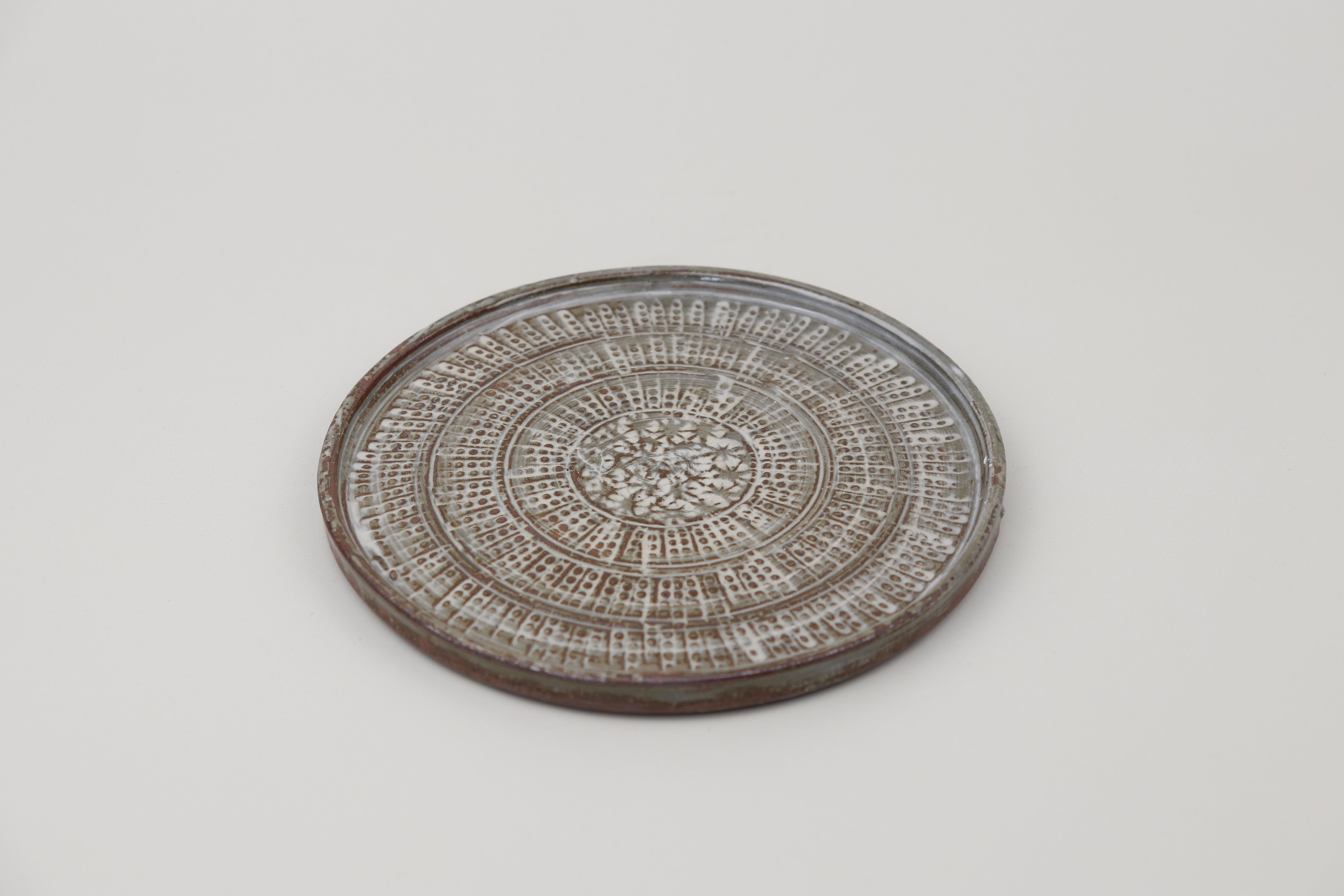 井上茂 5寸プレート(印花三島)