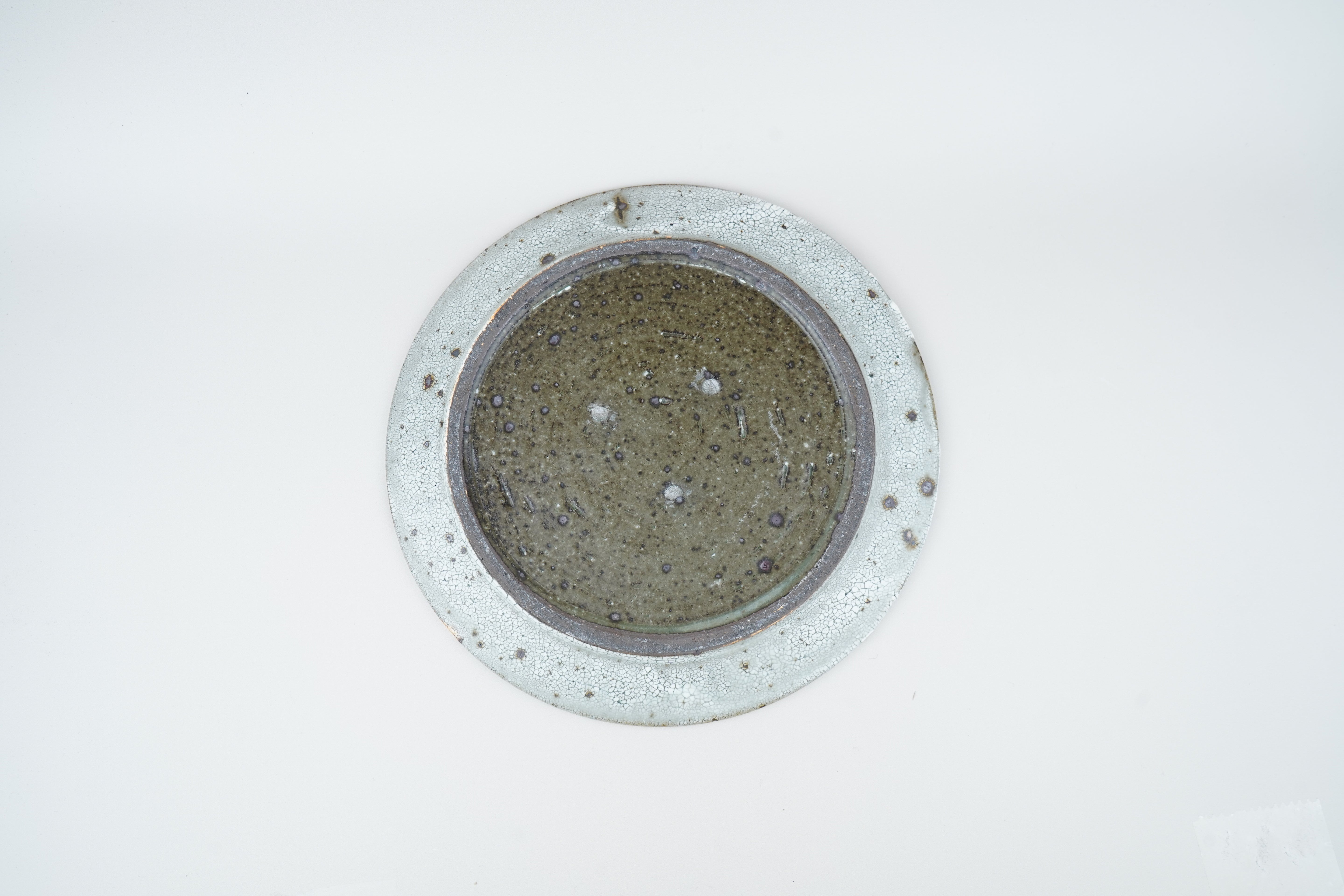 【加藤祥孝】6寸リム皿 (グレー粉引き)