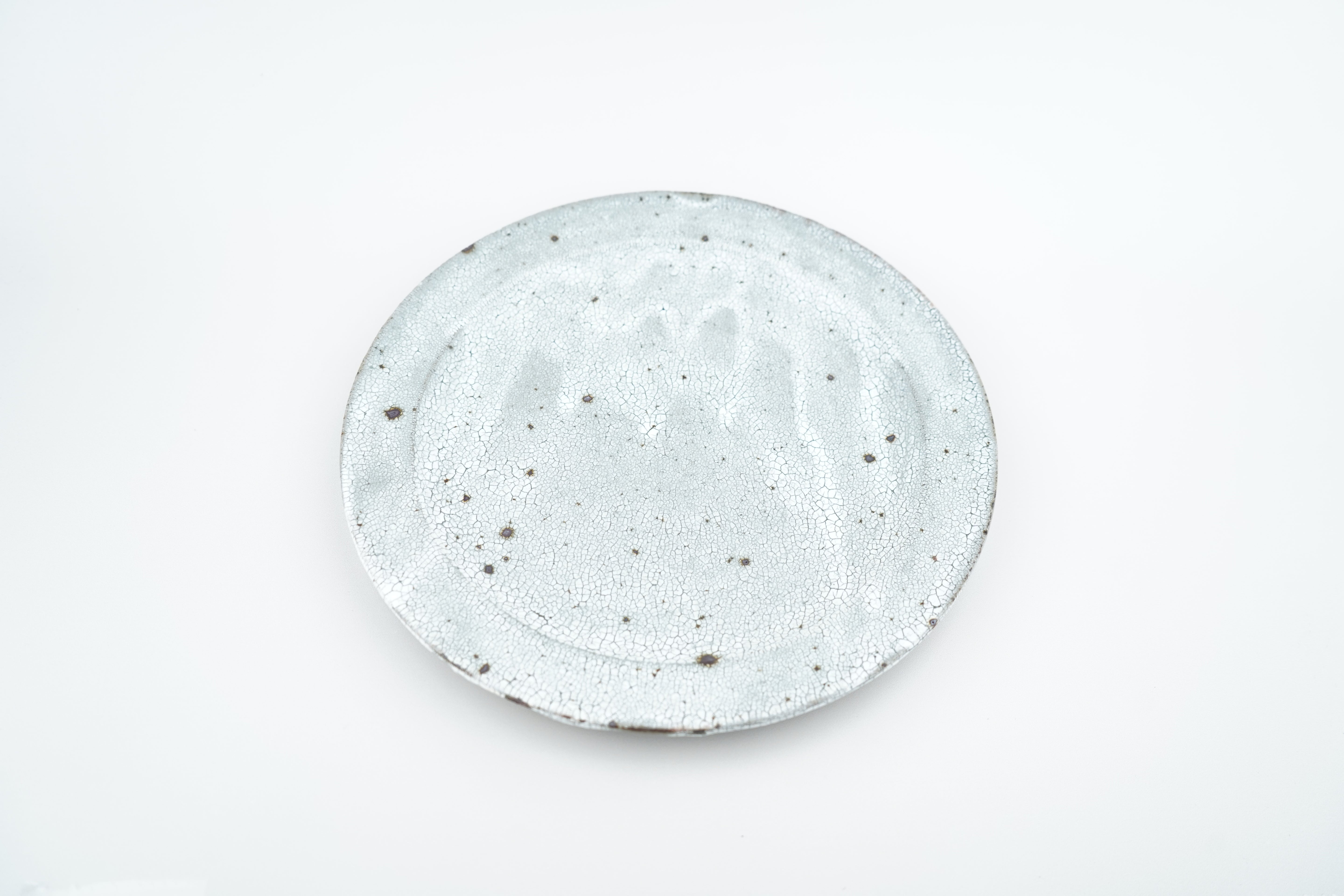 【加藤祥孝】7寸リム皿 (グレー粉引き)