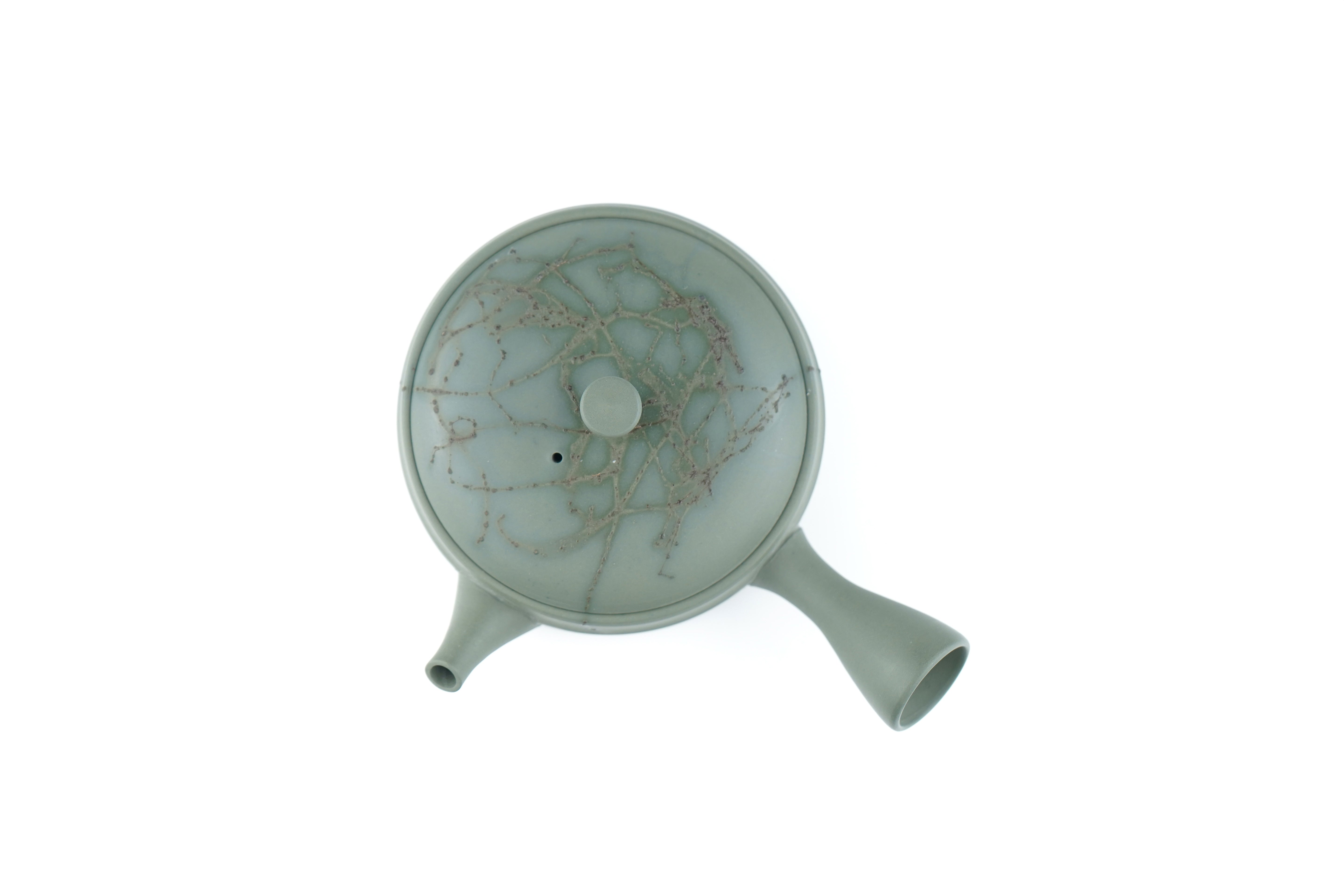 Green Clay Straight-Sided Kyusu (Mo-gake)