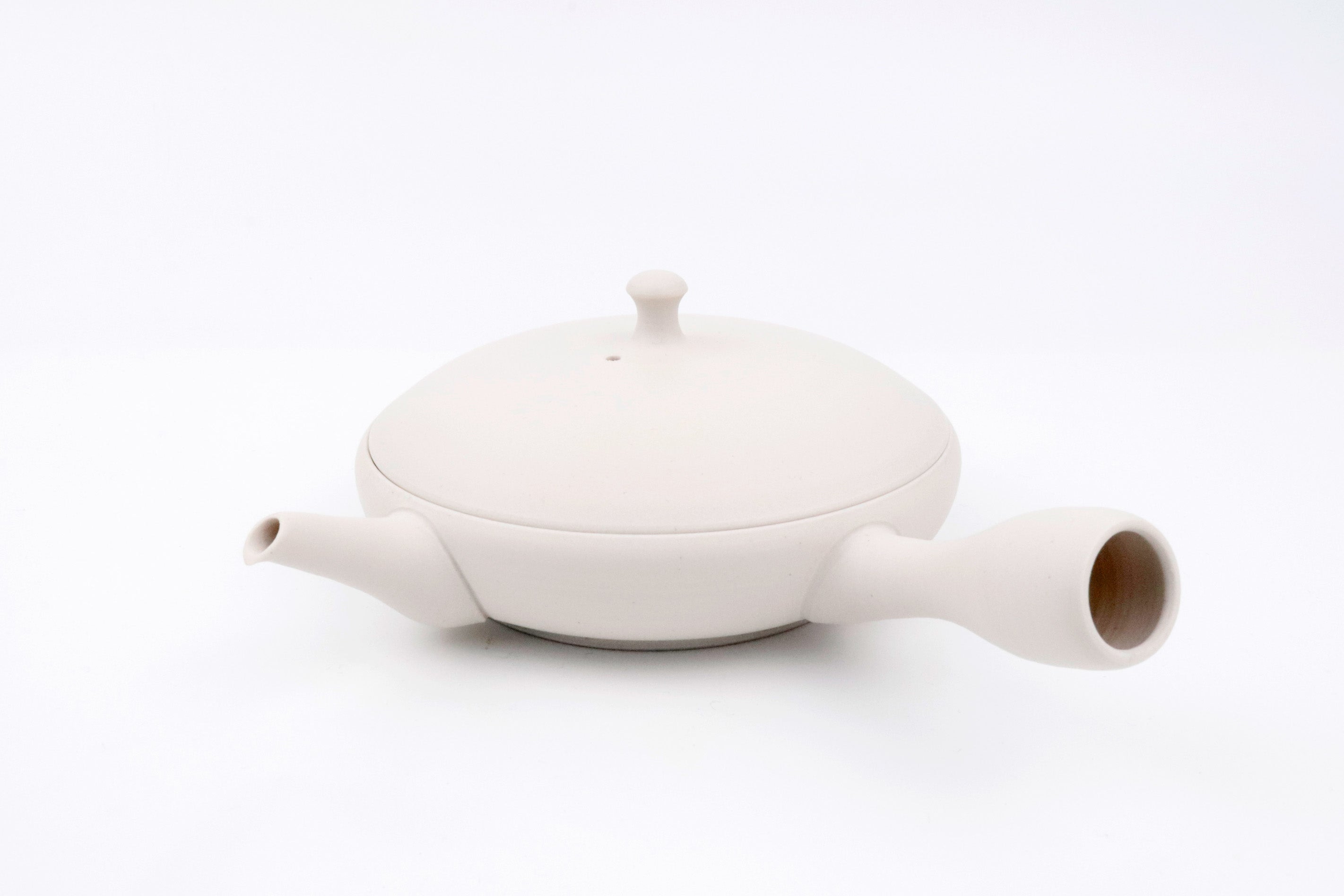 【Japanese Teapot】White Flat Kyusu (Junzo Maekawa)