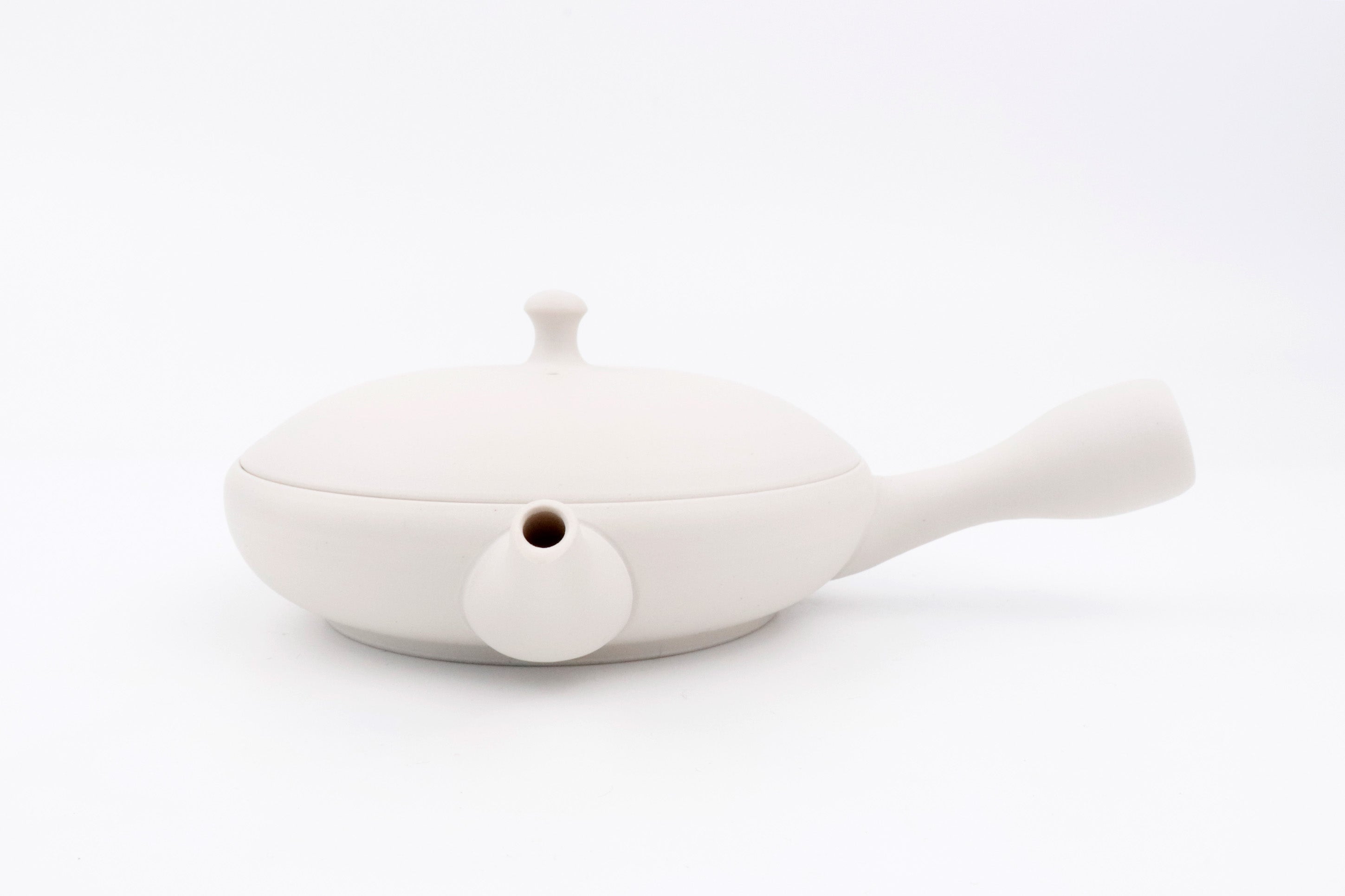 【Japanese Teapot】White Flat Kyusu (Junzo Maekawa)