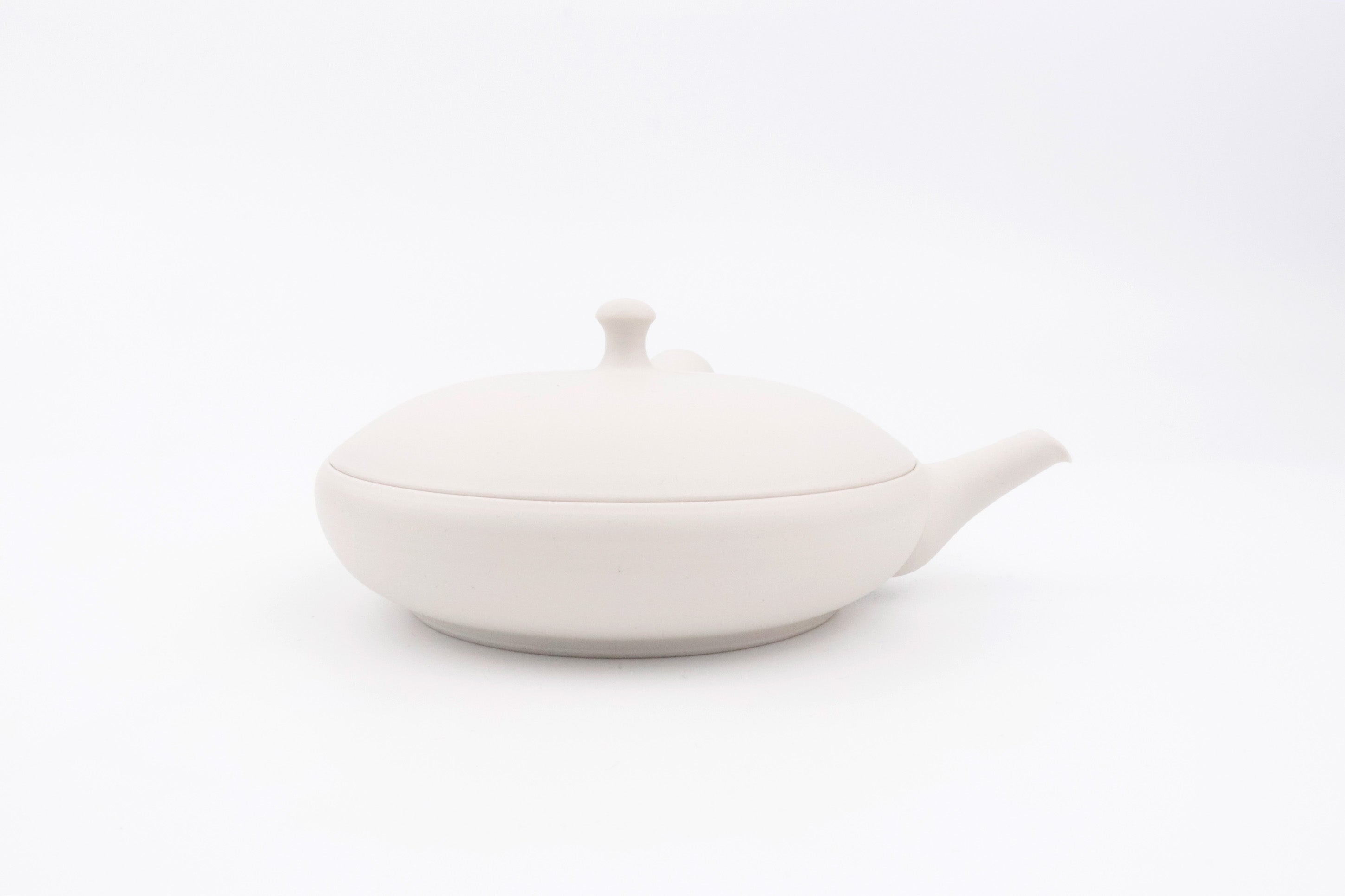 【Japanese Teapot】White Flat Kyusu (Junzo Maekawa)