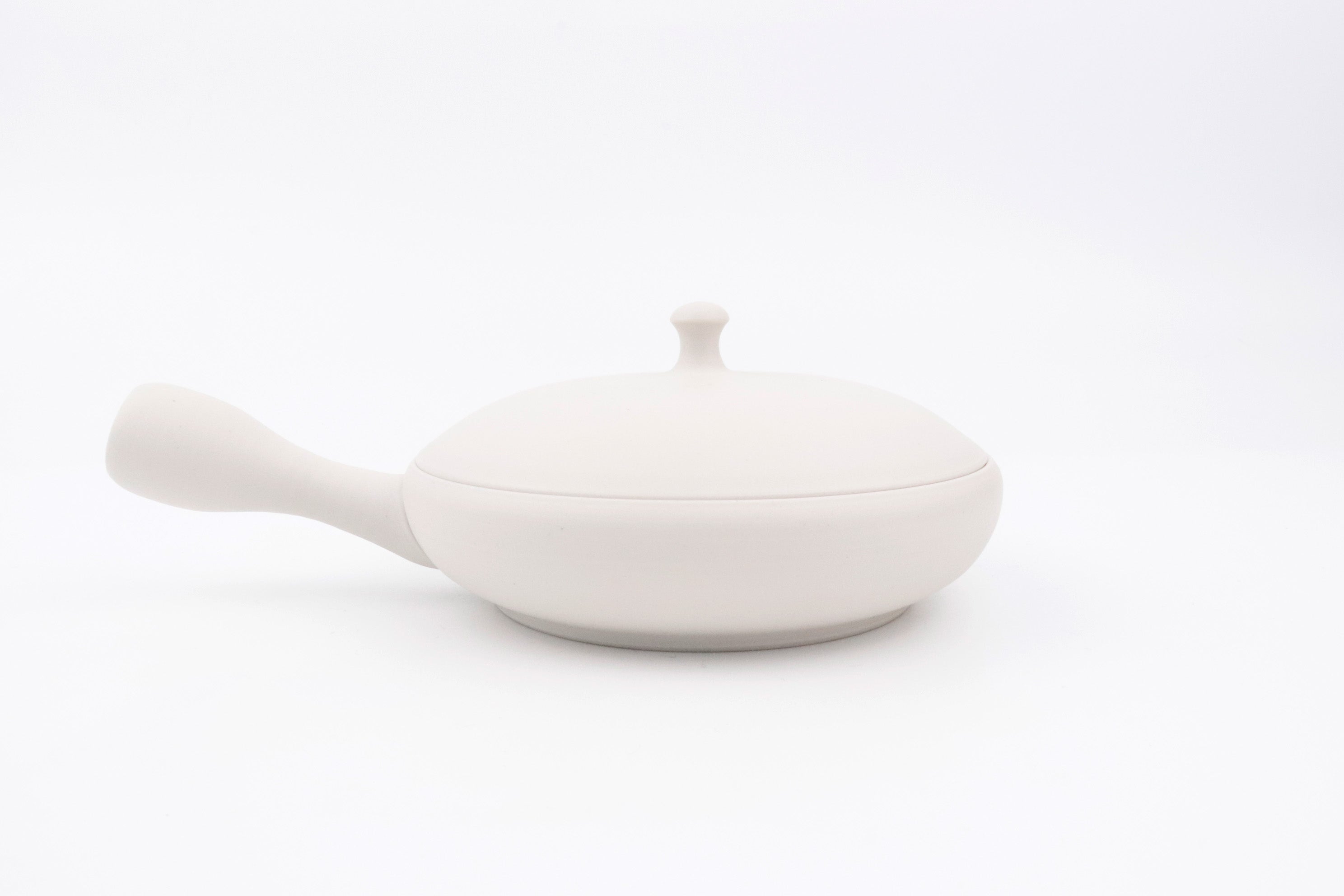 【Japanese Teapot】White Flat Kyusu (Junzo Maekawa)