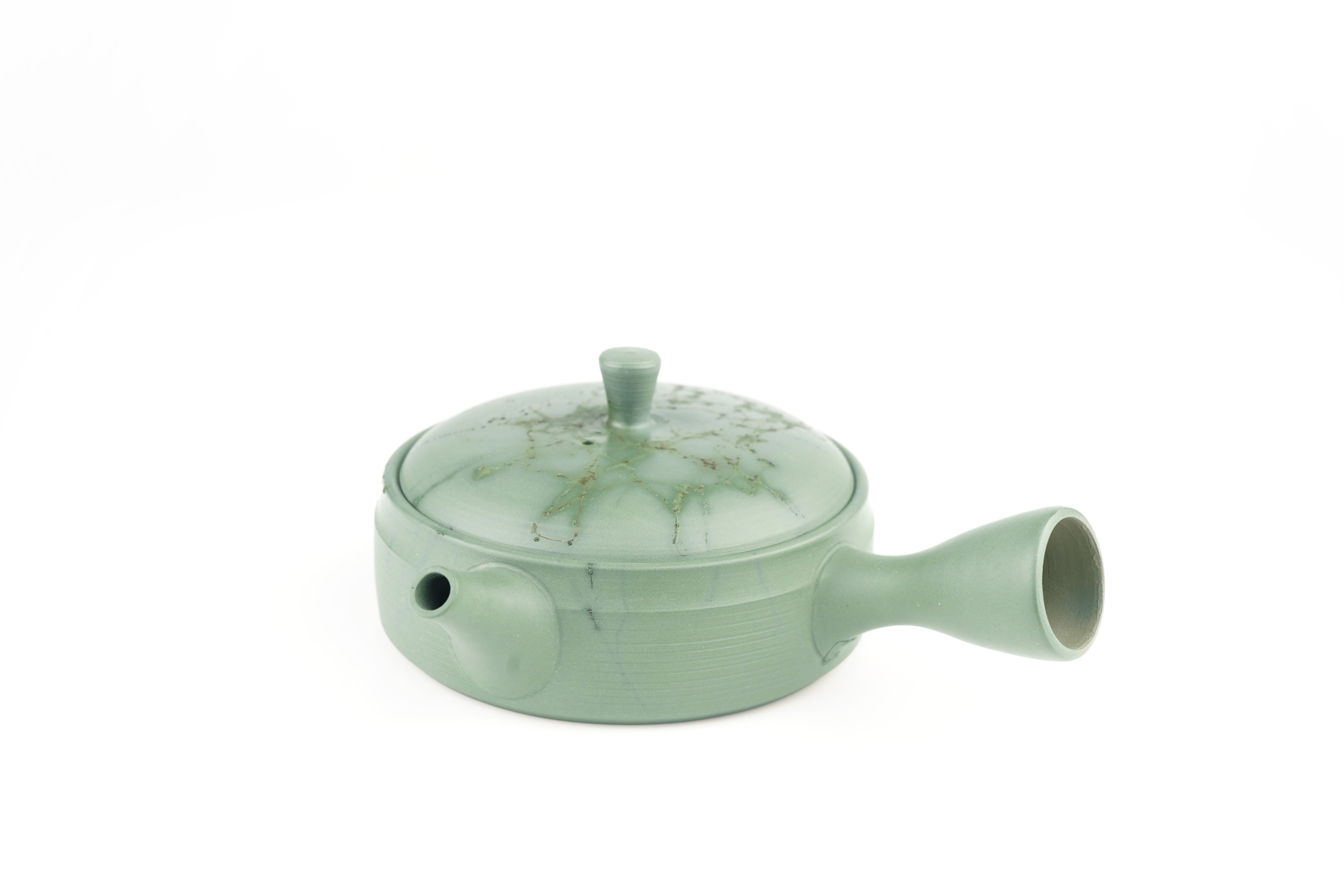 常滑急須】緑泥 切立藻掛け急須 - 日本茶専門店YUGEN