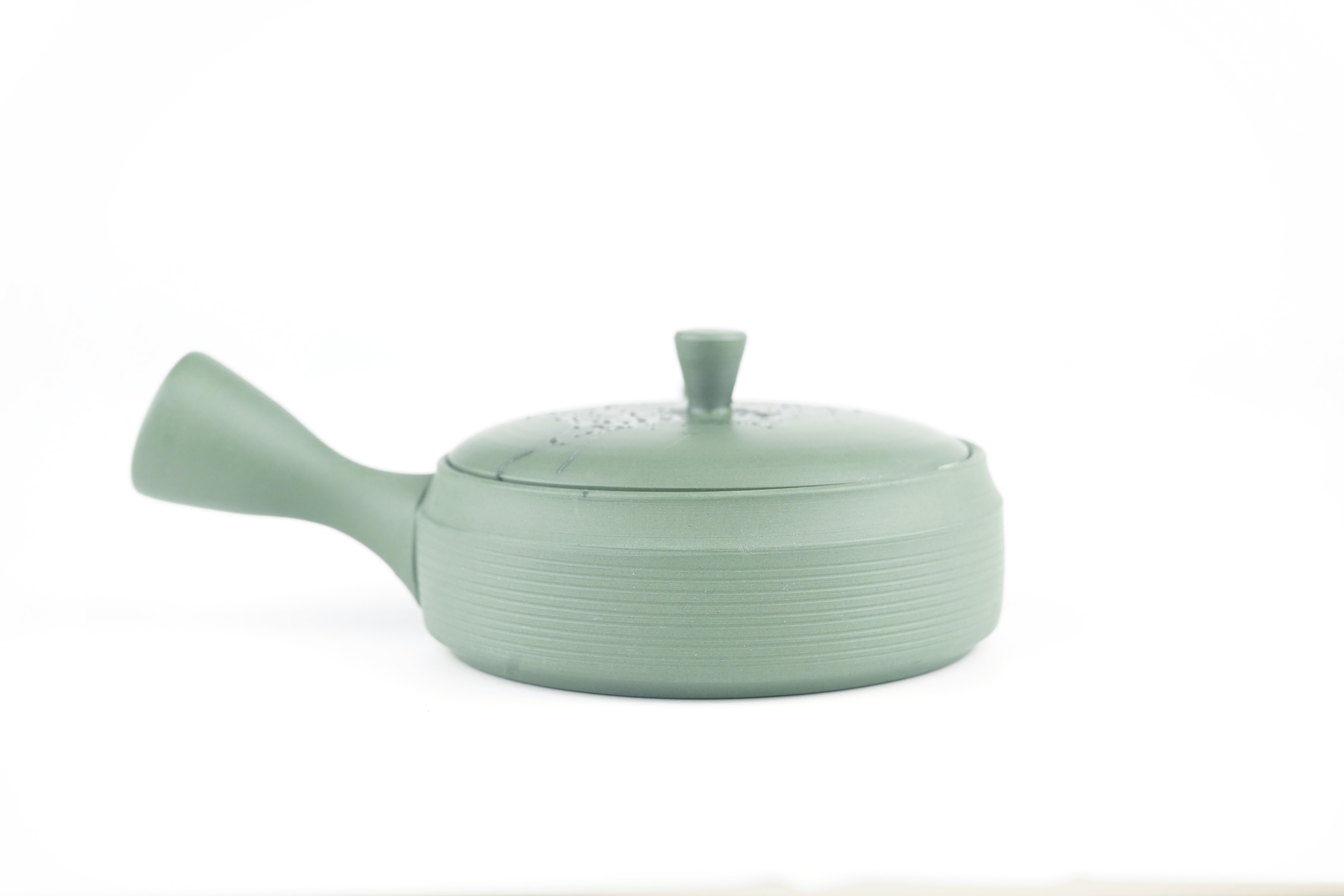 Green Clay Straight-Sided Kyusu (Mo-gake)