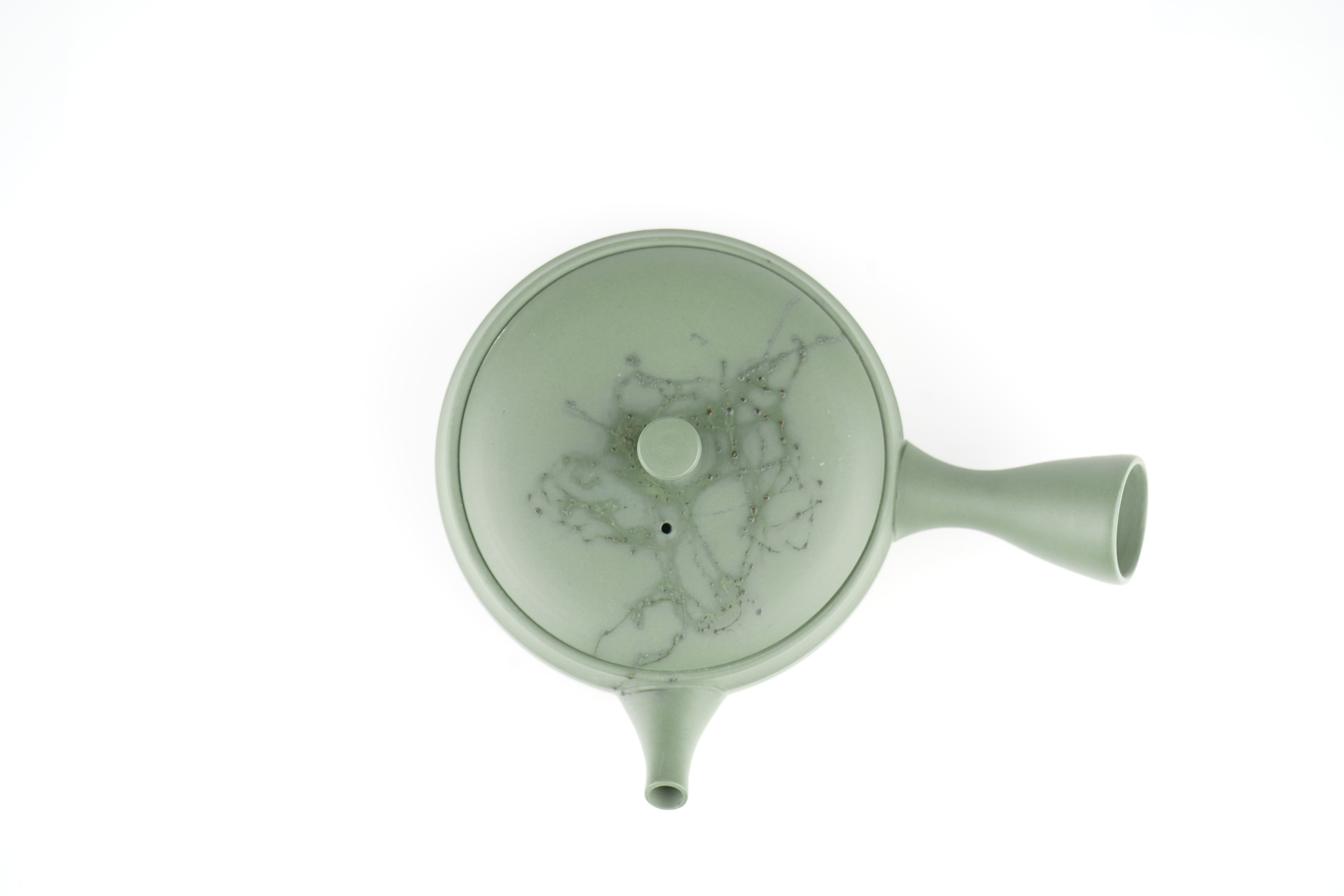 緑泥 切立藻掛け急須