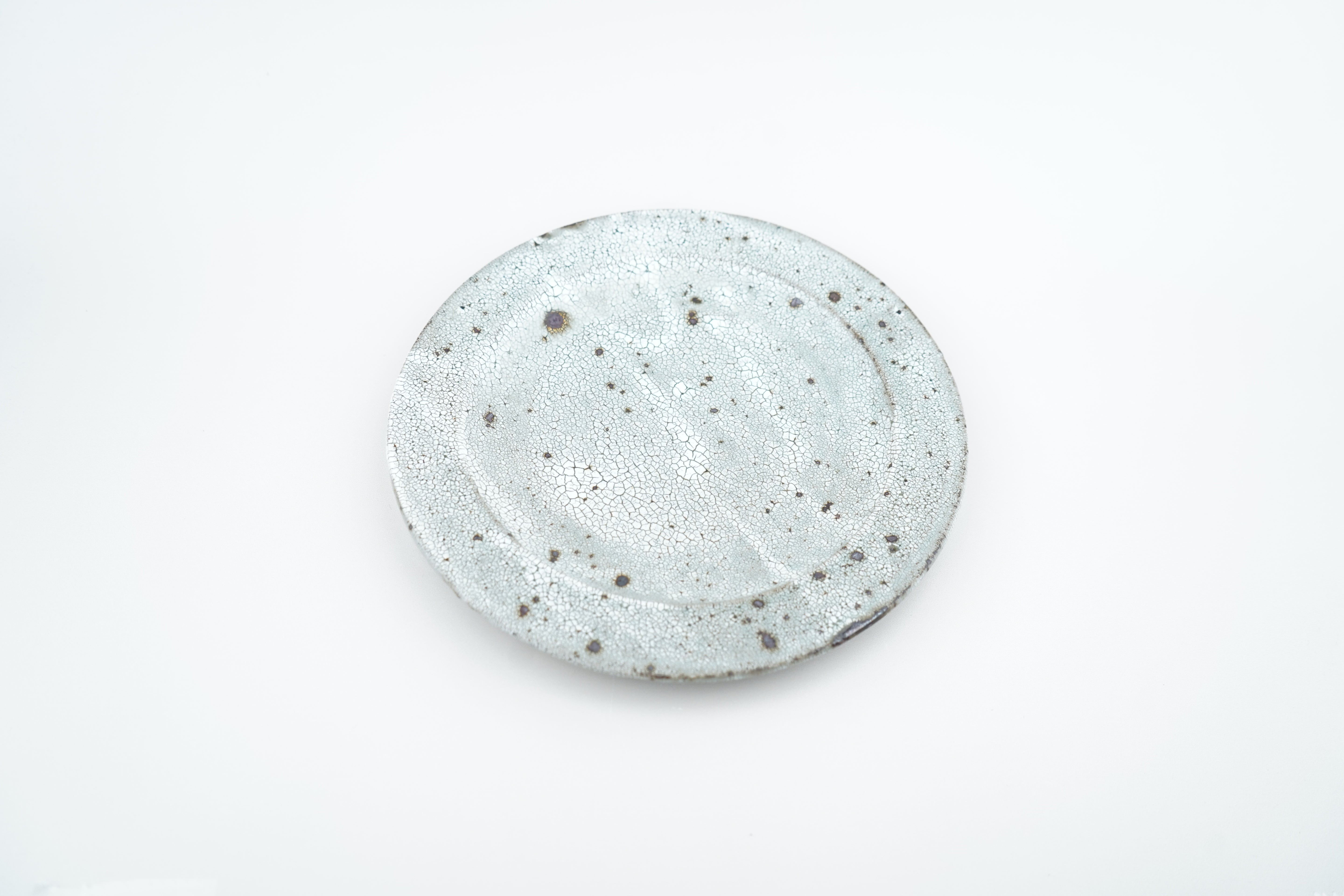 【加藤祥孝】6寸リム皿 (グレー粉引き)