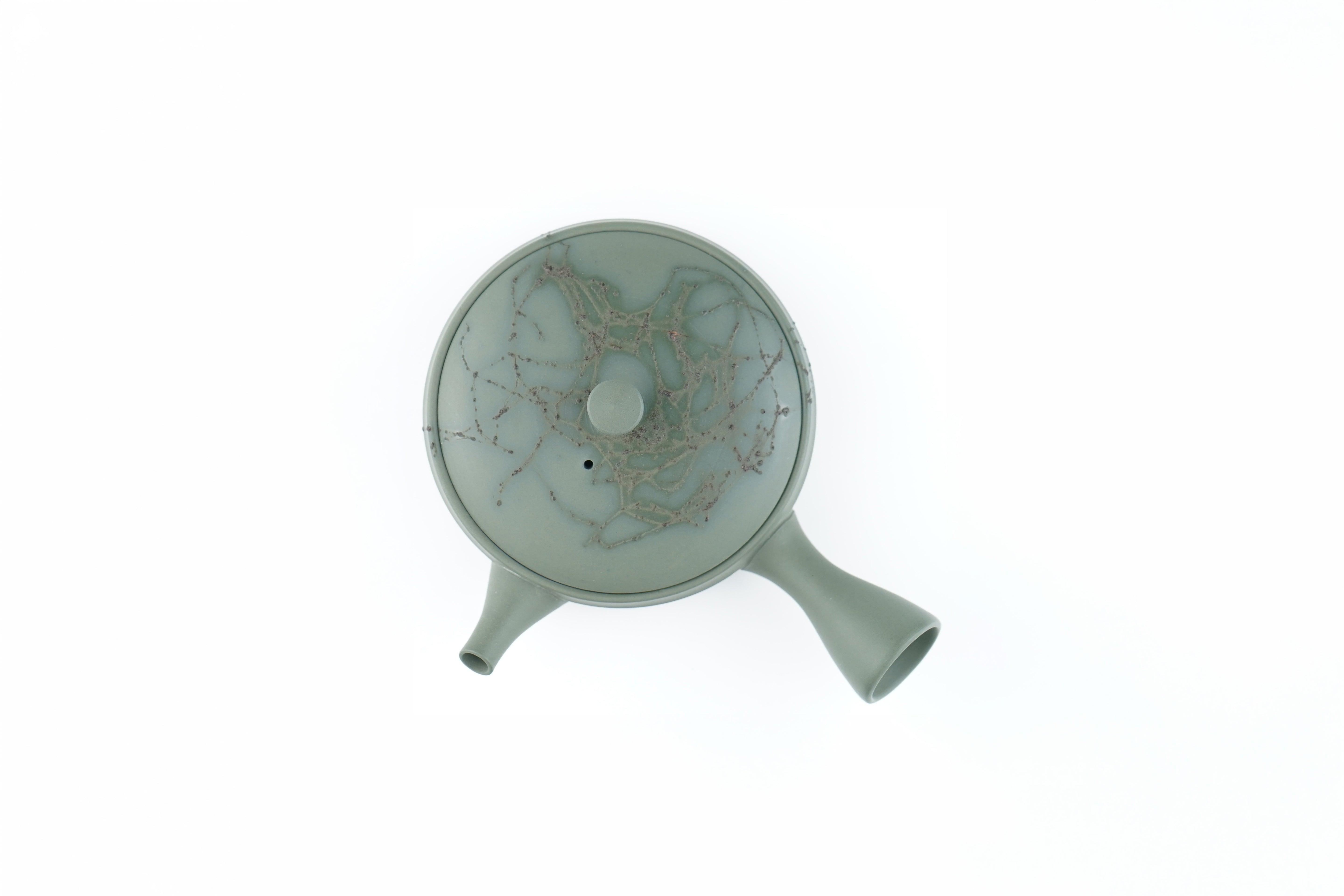 Green Clay Straight-Sided Kyusu (Mo-gake)
